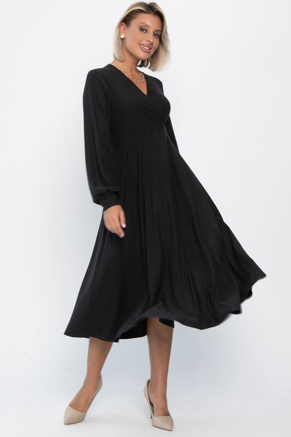 Платье трикотажное Эхо лета (черное) П14366-1М LT Collection