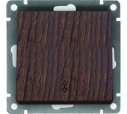 Выключатель проходной одноклавишный "UNIVersal" серия "Афина ", с/у, 10А, 220В, венге (еврослот) (HU