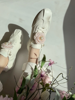 Сникерины из натуральной кожи c декоративным цветком LEONA