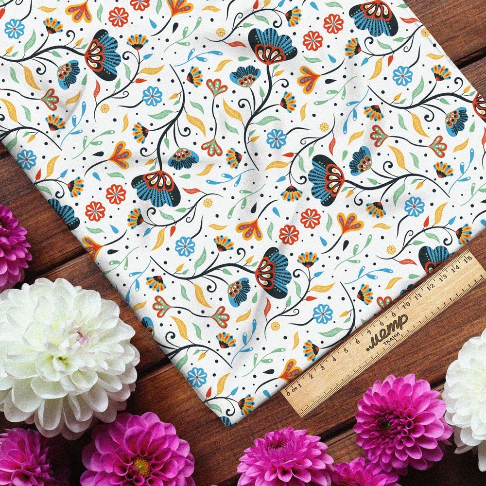 Ткань ниагара классический цветочный орнамент