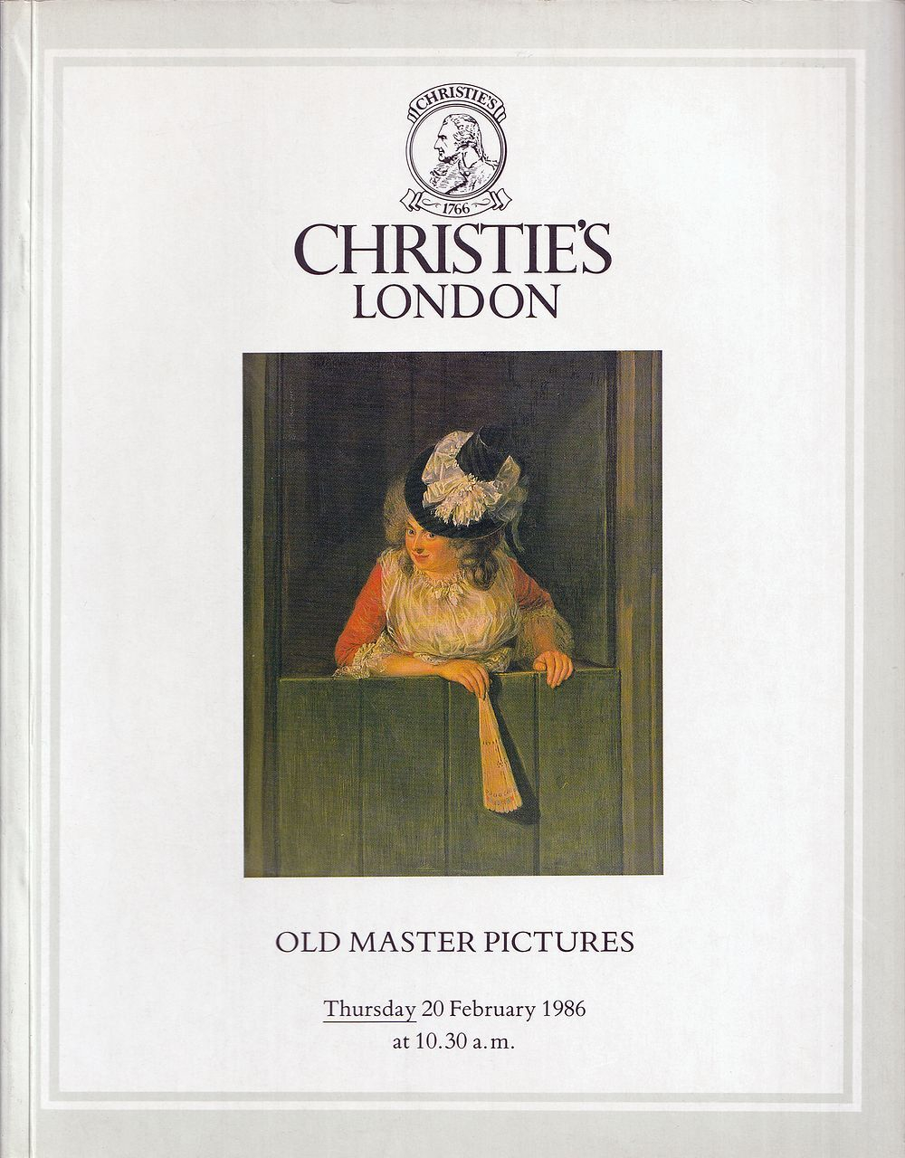 Каталог аукциона Christie's, Лондон, Живопись старых мастеров от 20 февраля 1986 года