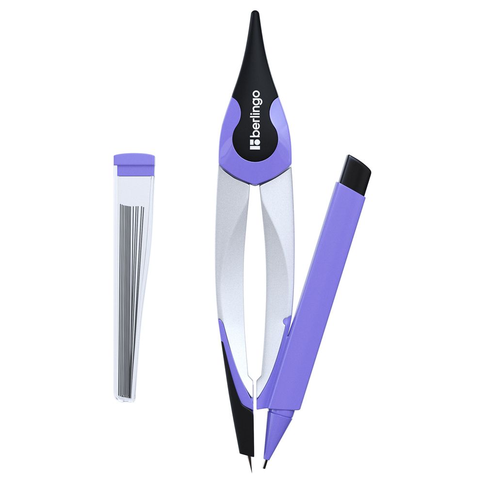 Готовальня 2 предмета Berlingo Optimum+, пластиковый футляр, в ассортименте, 1шт.