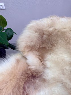 Шкура коврик меховой прикроватный овчина, 120х65 см.