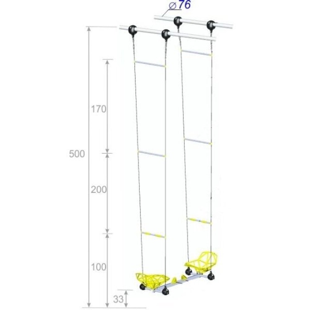 Качели парные усиленные непрозрачные высотой 650 см