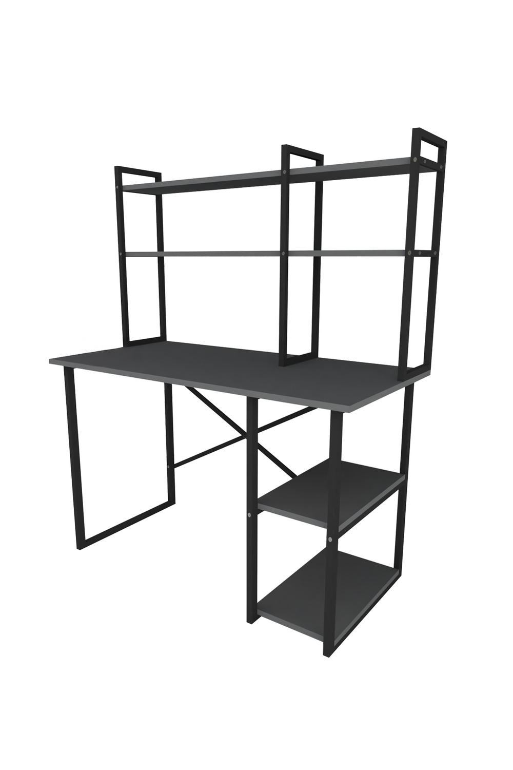 Стол письменный с настольной полкой 120х60 - антрацит