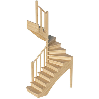 Лестница на второй этаж К-003м/3 Левая с подступенками