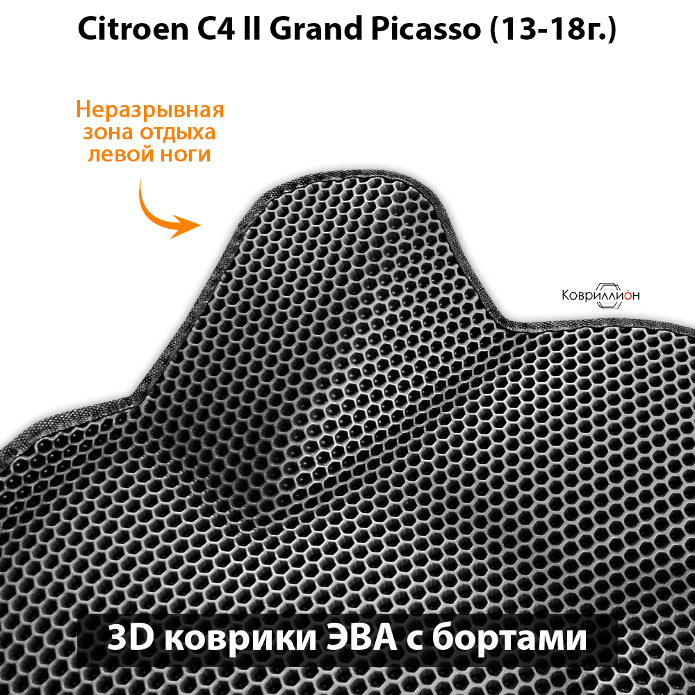 Передние автомобильные коврики ЭВА с бортами для Citroen C4 Grand Picasso II (13-18г.)