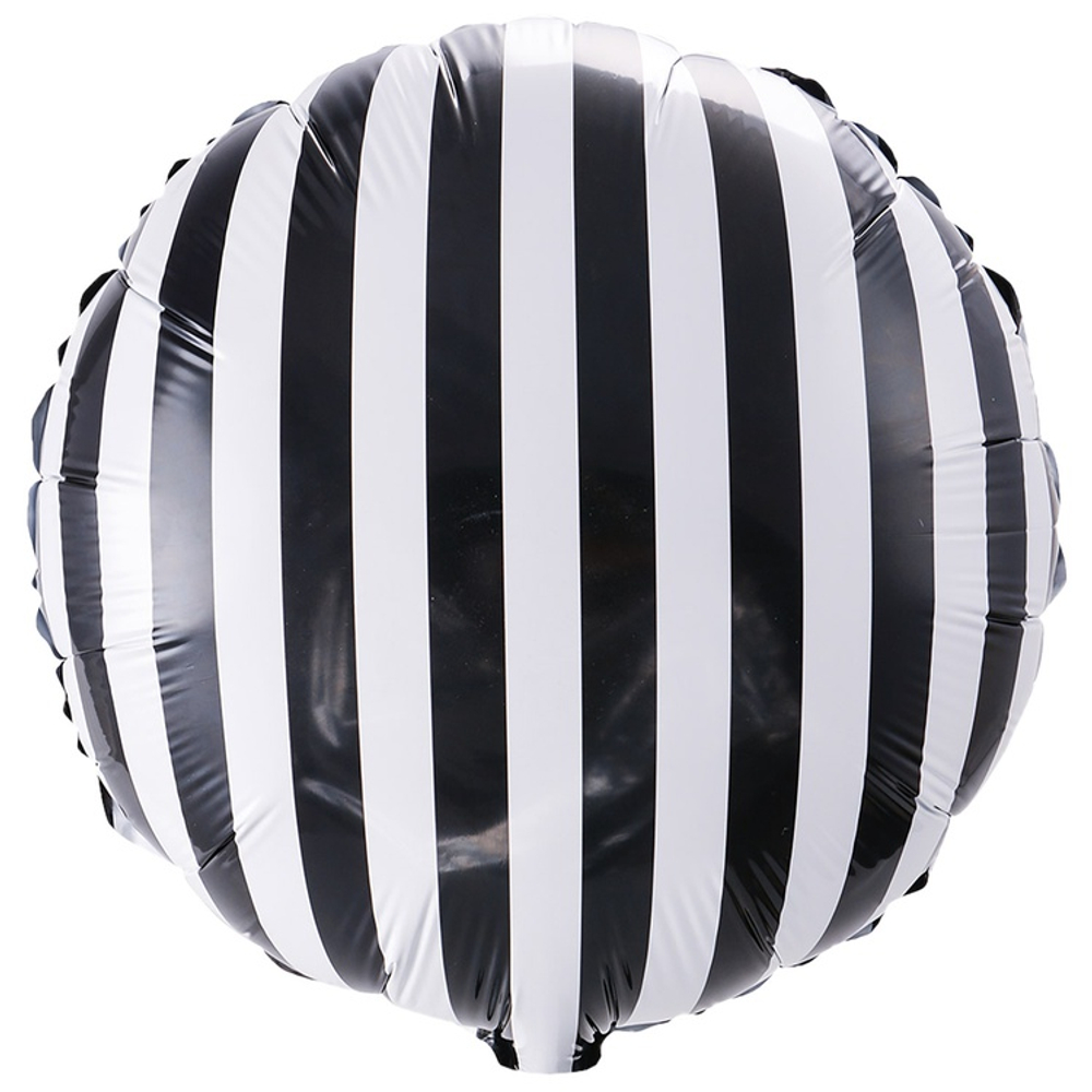 Шар Фольгированный Полосы черные (Черный)