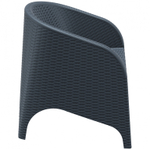 Кресло пластиковое плетеное с подушкой Siesta Contract Aruba, антрацит