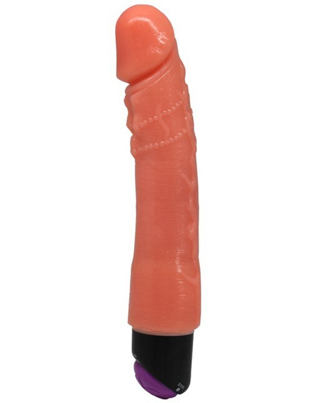 Крупный вибратор с венками около головки UltraSkin Vibro Realistic (Цвет: телесный)