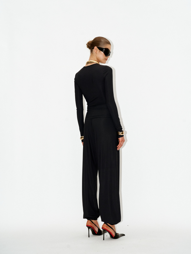 Брюки kyle ribbed black на резинке