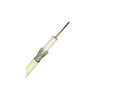 Кабель коаксиальный RG-6U, 75 Ом (CCS, оплетка 48 нитей AL), белый (100м) NETKO Optima