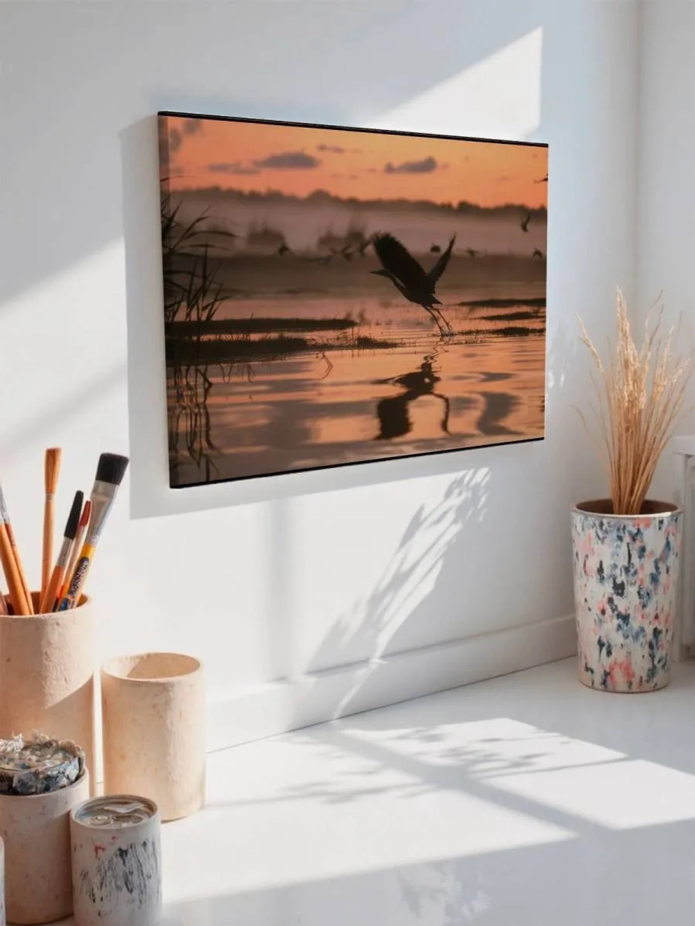Картина на стену 40 X 50 Птицы над озером