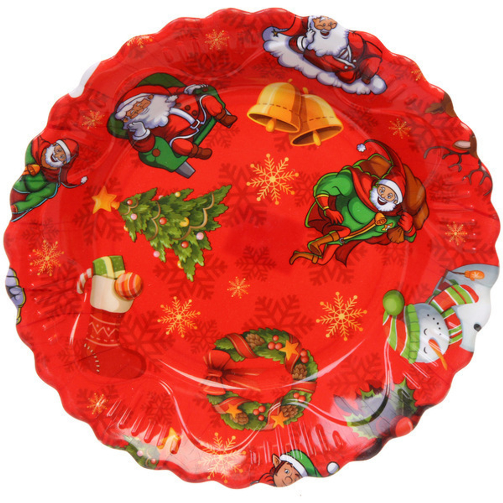 Поднос пластиковый «Новогодний праздник» 26,5*3,5см