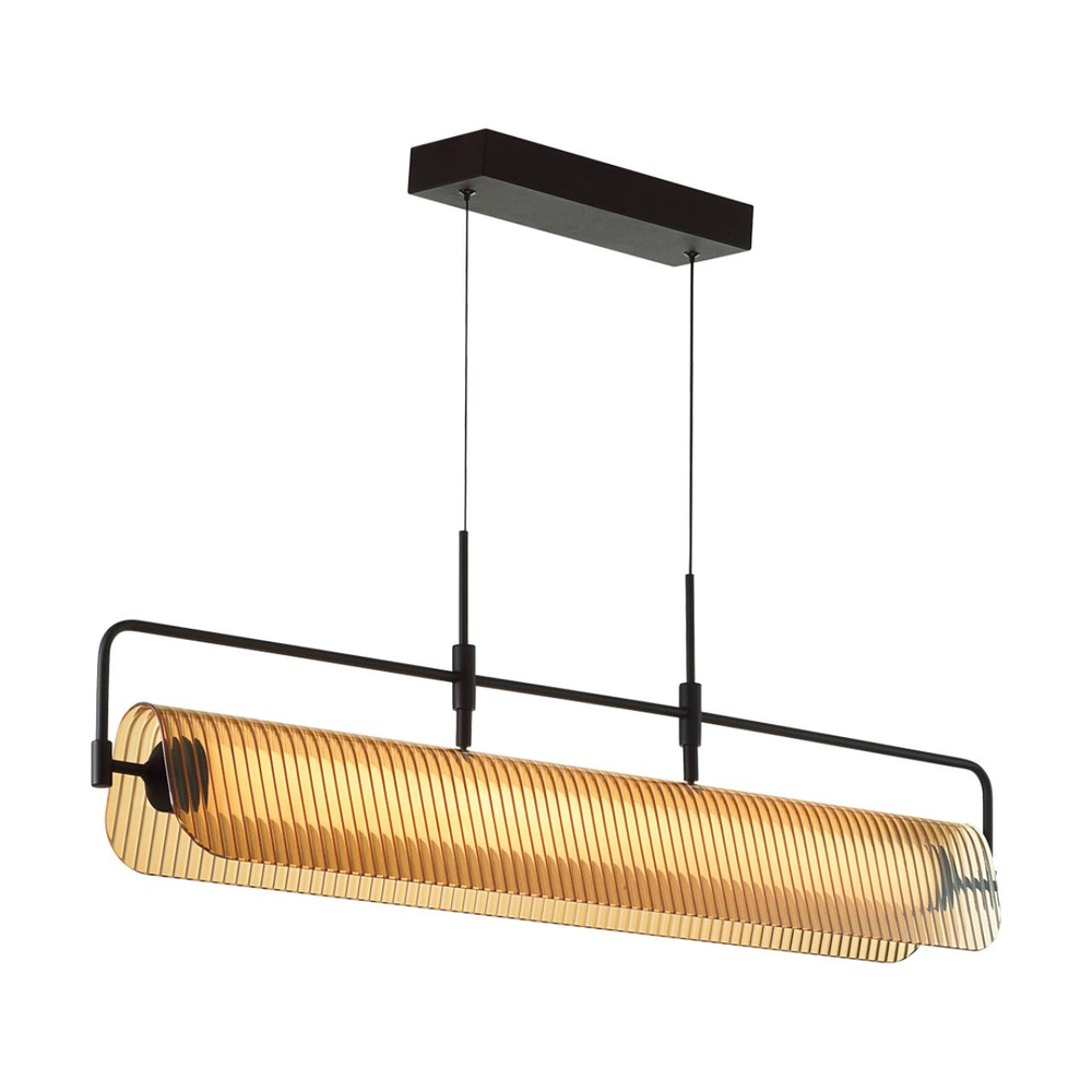 5056/35L L-VISION ODL24 387 черный/янтарный/металл/стекло/акрил Люстра LED 35W 3000К LINER