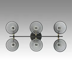 8044/6C MODERNI LN25 186 черный, латунь/дымчатый металл/стекло Люстра потолочная Е14 6*40W 220V ANRIYA