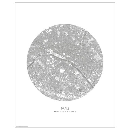 IKEA BILD  (ИКЕА БИЛД)  -  Плакат, план города, Париж, 40x50 см.