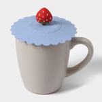 Крышка-непроливайка силиконовая Доляна «Клубничка», d=11 см, цвет голубой (Цвет: не задано)