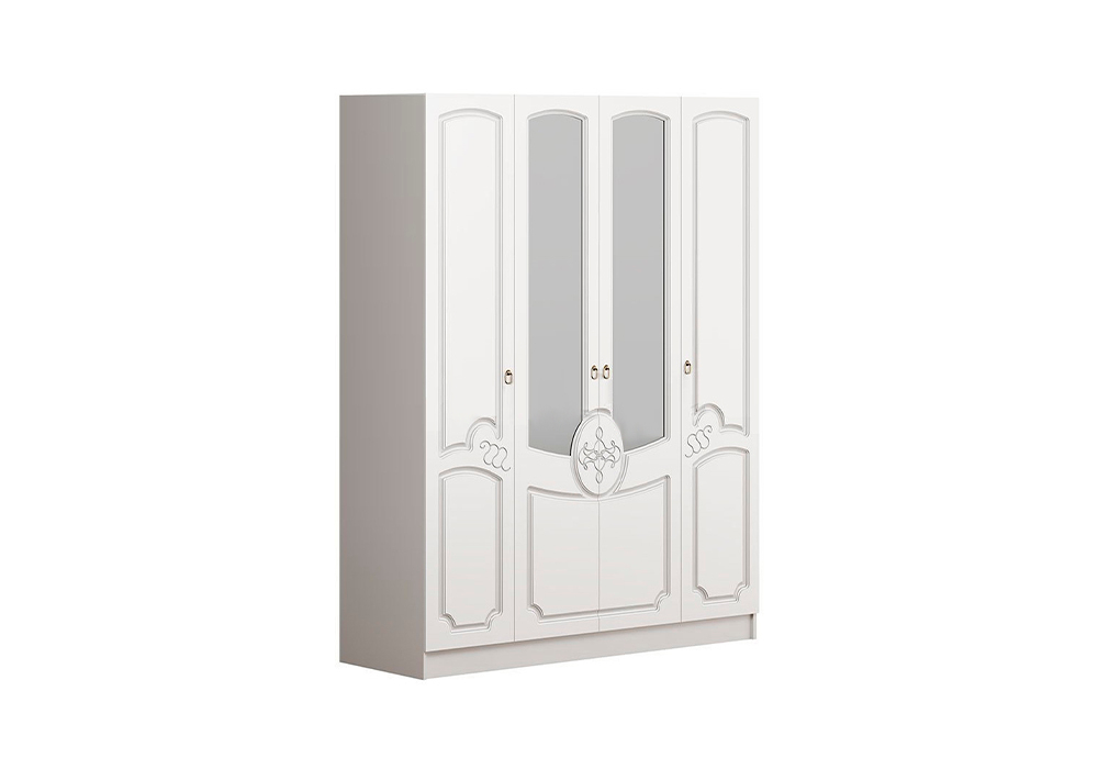 Каролина Шкаф 4-х ств (Белый глянец холодный, белый)