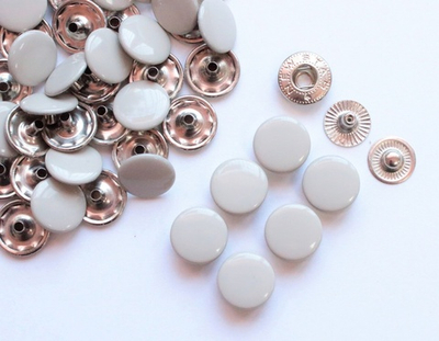 Кнопки Альфа (12,5 мм, уп.10 шт.). Светло-серая