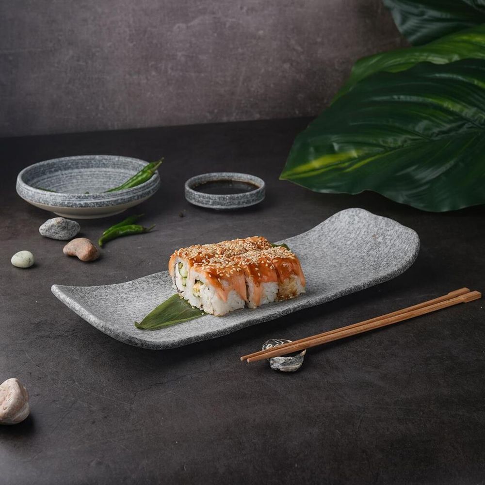 Блюдо прямоугольное 32*12 см h4,2 см с бортами Side Up2 Stone Untouched Taiga P.L. Proff Cuisine [1]