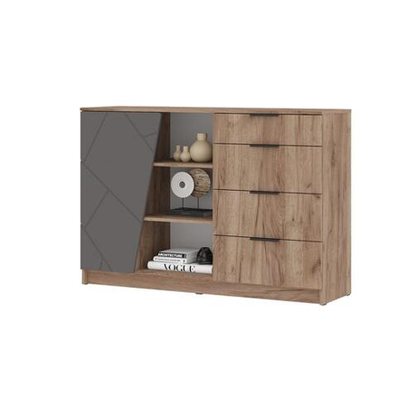 Орегон КМ 01 Комод 140 МДФ Асфальт супермат