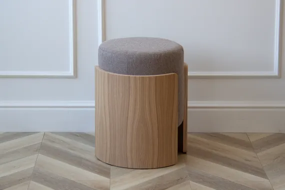 Пуф Lagom (капучино твид, натуральный дуб)