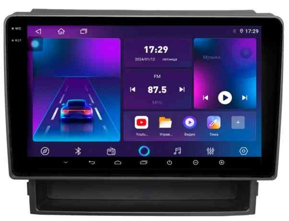 Магнитола для Toyota Alphard 2 H20, Vellfire 1 H20 2008-2015 (полочка под экраном, рамка-накладка 10) - Parafar PF455RN2K на Android 13, QLED+2K, ТОП процессор, 4Гб+32Гб, CarPlay, 4G SIM-слот