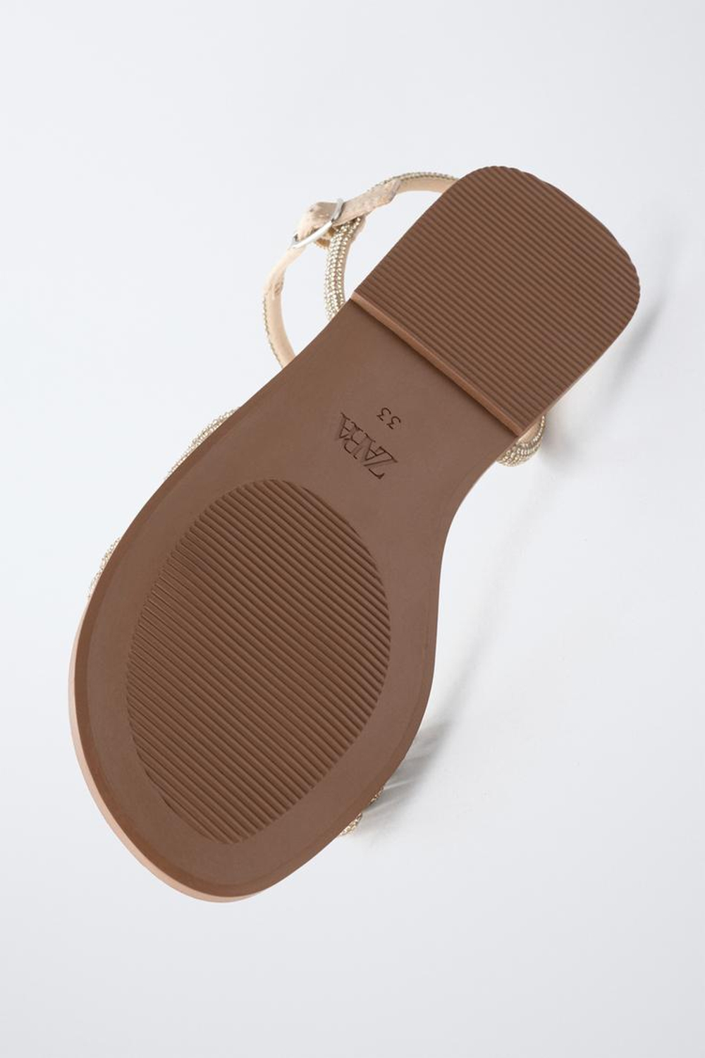 ZARA САНДАЛИИ СО СТРАЗАМИ, ЗОЛОТИСТЫЙ