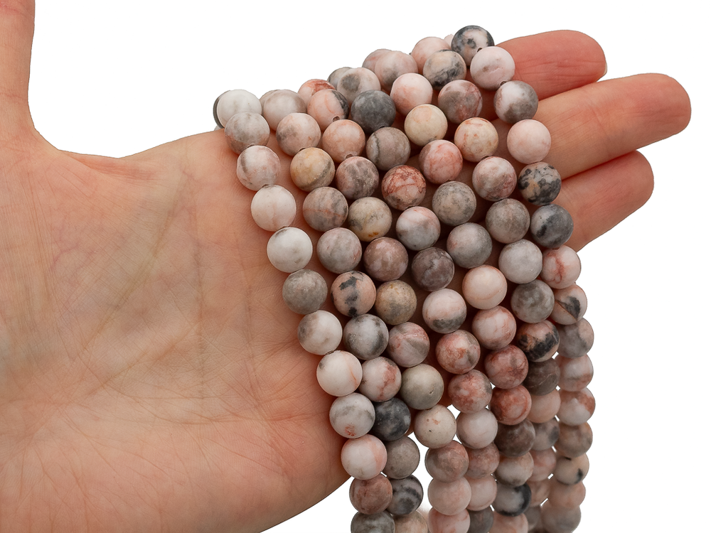 Нить бусин из розовой яшмы 8,5мм