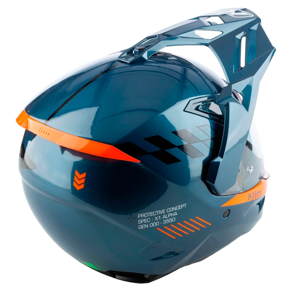 Шлем Klim X1 Alpha глянцевый петроль/оранжевый, размер XL (RR)