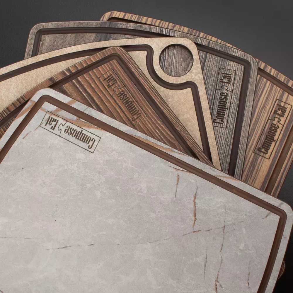 Доска разделочная c желобом 36х28см ComposeEat Fashion дуб мореный