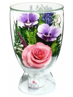 натуральные цветы в стекле, вакуум 04.08