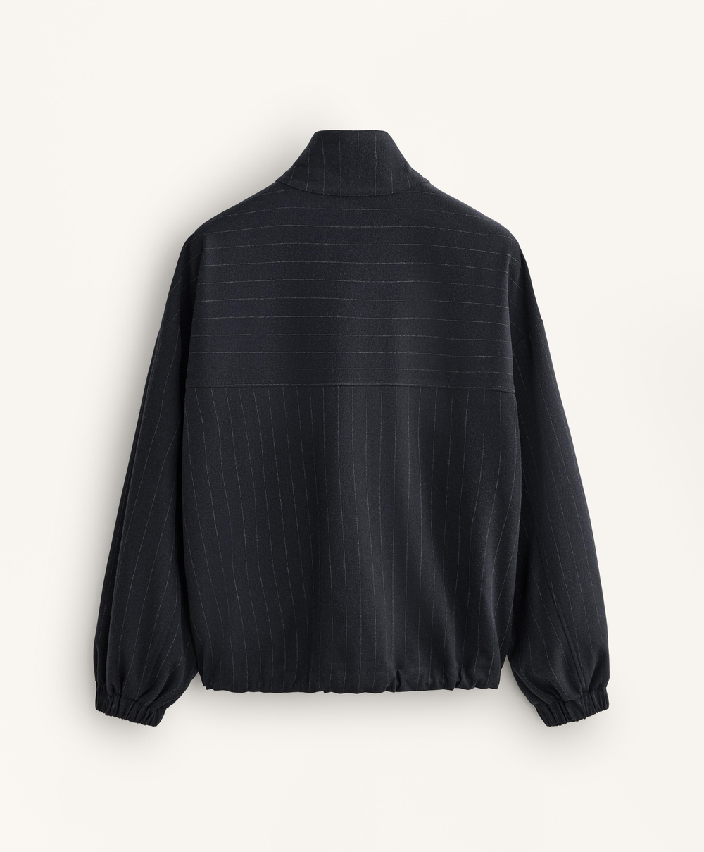 Oysho Структурированный жакет в тонкую полоску, морской темно-синий