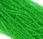 БШ021НН3 Хрустальные бусины "32 грани", цвет: зеленый прозрачный, 3 мм, кол-во: 95-100 шт.