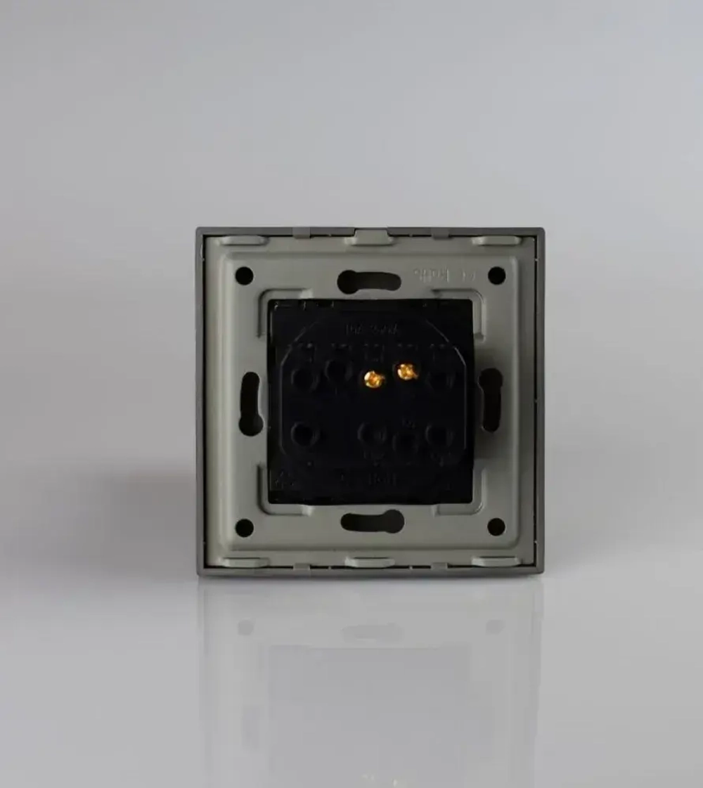 Выключатель серый для света одноклавишный без подсветки