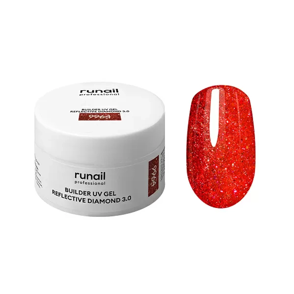 Моделирующий УФ-гель светоотражающий BUILDER UV GEL REFLECTIVE DIAMOND 3.0, 15г №9964