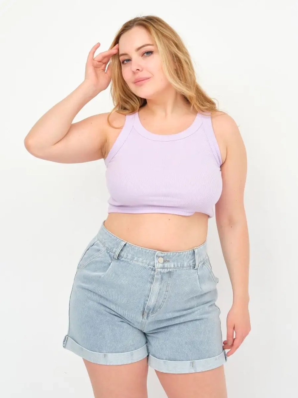 Шорты джинсовые летние с высокой посадкой