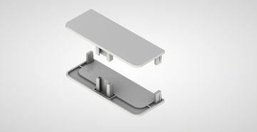 Комплект закрытых заглушек для С профиля (2 шт.) №1 (белый)