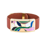 Браслет Fiore Luna на коричневом кожаном ремешке CB13600-19