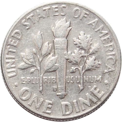 1 дайм (10 центов) 1964. (D) США Серебро VF