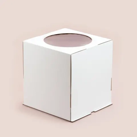 Коробка для торта с окном Гофрокартон 28*28*30 см