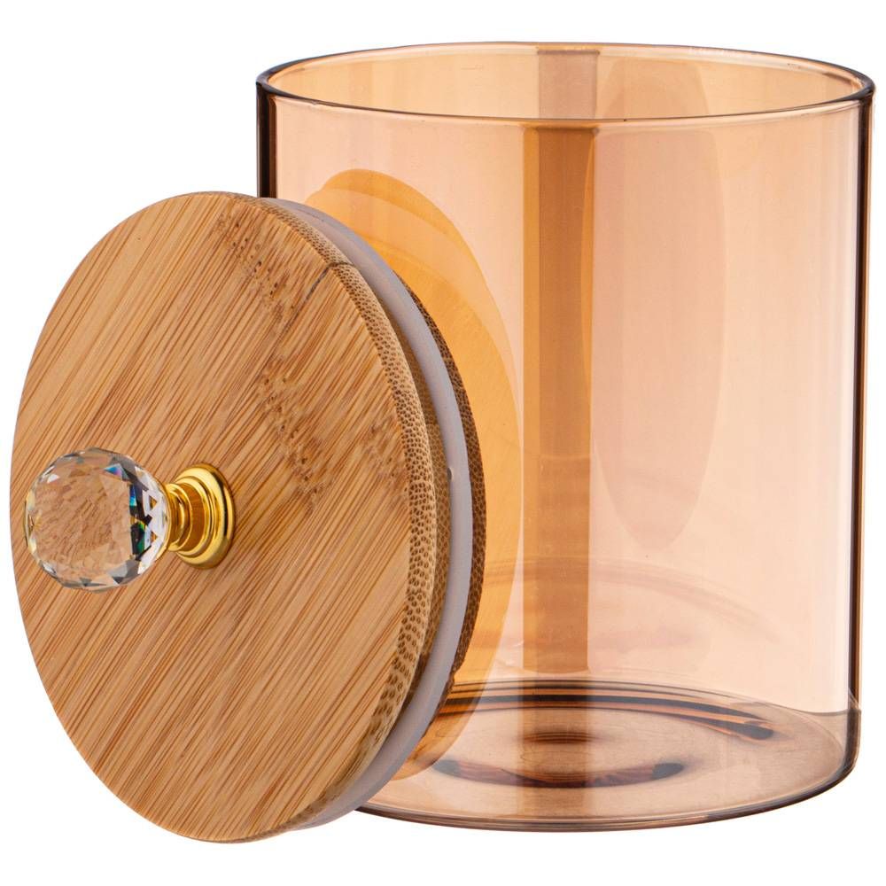 ЕМКОСТЬ ДЛЯ СЫПУЧИХ ПРОДУКТОВ AGNESS "AMBER" 600 МЛ ДИАМЕТР=9,5 СМ. ВЫСОТА=11 СМ ЦВЕТ:ЯНТАРНЫЙ