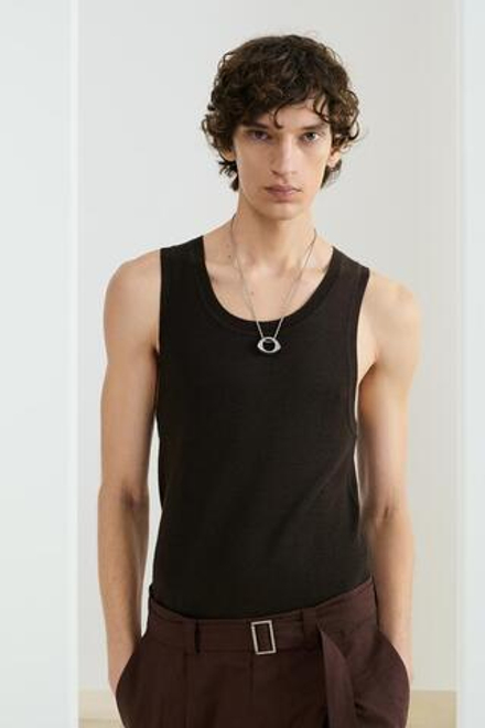 ZARA ТРИКОТАЖНЫЙ ТОП, КОРИЧНЕВЫЙ