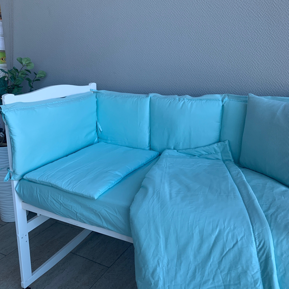 Комплект в кроватку "ЛАПШУЛЯ-ЭКСТРА" Оливковый (7 предм.,без балдахина) ш4240/0  (Балу)