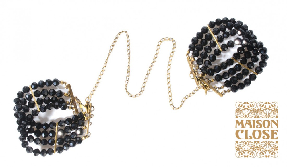 Наручники из стекляных бусин с цепочкой DIVINE ATTACHE MENOTTES