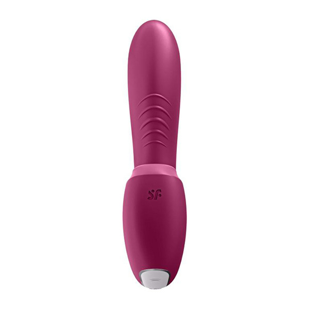 Малиновый вибратор 14,8см с вакуумным стимулятором Satisfyer Sunray