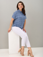 Блузка БЛв-182/голубойтуман-индигоцветы