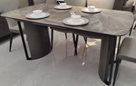 Стол М-City DISAUR Расмус (Rasmus) 160 Kl-80 Серый Мрамор, Итальянская керамика, Черный