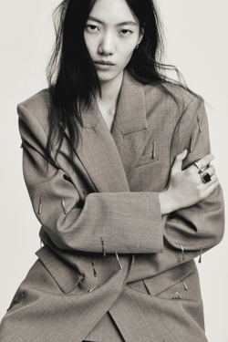 H&M Блейзер с бисером, серый